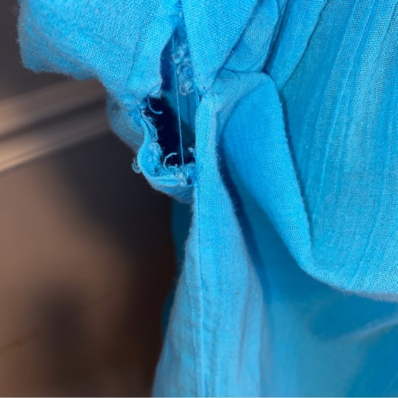 Arte Huaxyacac 100% Cotton Crochet Embroidered Size Lg Balloon Sleeve Blouse - Picture 9 of 11